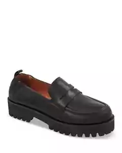 Andre Assous River Slip On Lug Loafer Flats Women's 6 Black Solid Almond Toe - Picture 1 of 17