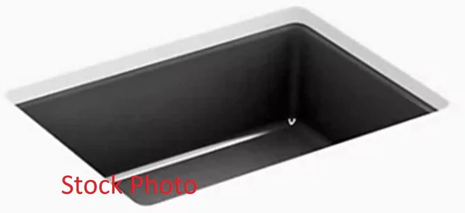 Fregadero de baño Kohler Verticyl 17" rectangular bajo montaje - negro - K8189-7 Foto 1 de 1