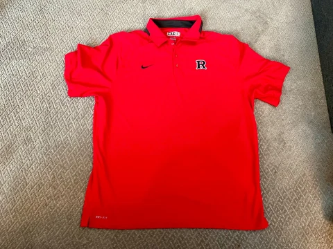 Rutgers University Nike Dri-Fit B1G Red Polo Shirt Mens Size XL NWOT Cover