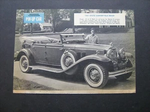 1931 Stutz Model MB convertible full-page photo--vintage pin-up car from 1953 - Picture 1 of 1