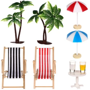Set Miniature Decorativo Micro Paesaggio Resina Modello Palme Spiaggia - Foto 1 di 11