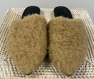 Jenni Kayne Women’s Shearling Leather Mule Flats In Natural Size 10 EU Size 40 - Picture 1 of 9