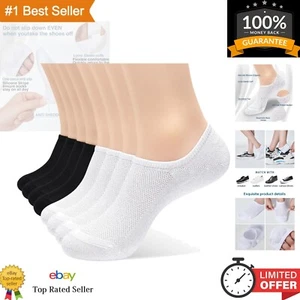 8 Pack Breathable Invisible Non-Slip Ankle Socks - Soft Cotton Fitness Wear - Picture 1 of 8