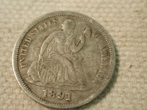1891-O U.S Seated Liberty Dime Extra Fine - Picture 1 of 5