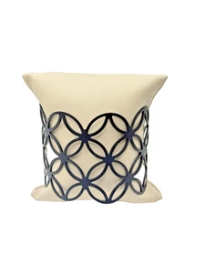 Black Cutout Geometric Cuff Bracelet Modern Openwork Circle Statement Wide - Picture 1 of 6