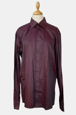 Men’s Long Sleeve Pure Collection Button Up Shirt Size XL Burgundy  - Image 1 of 4