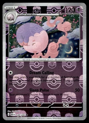 MUSHARNA 036/086 MASTERBALL BLACK BOLT POKEMON - Image 1 of 4