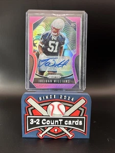 2019 Panini Prizm - Rookies Joejuan Williams #398 Pink Prizm Autographs (AU, RC) - Picture 1 of 2