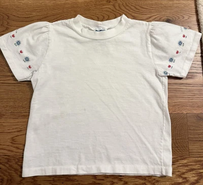 Vintage Vtg Oshkosh B’gosh Toddler Girl Tshirt Made In USA Hearts Size 4 - Image 1 of 4