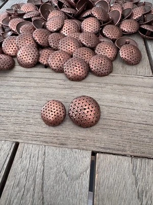 5 Stück Moderne Kupfer antik Metall Knöpfe gewölbt - Bild 1 von 4