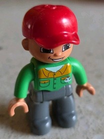 LEGO DUPLO - GREEN GREY ROAD RESCUE MECHANIC - 4964 - VINTAGE USED