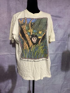 HanesT-Shirt Vintage PETA selten 90er vegan Gr. XL - Bild 1 von 11