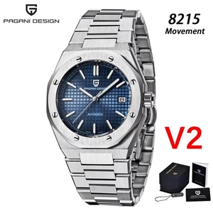 Pagani Design PD-1673 Automatikuhr Herren Saphirglas Edelstahl Armbanduhr Silber - Picture 1 of 24