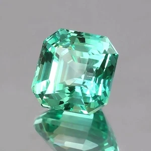 Ceylon Green Sapphire AAA 11x11 MM Flawless Asscher Cut Loose Gemstone Unheated - Picture 1 of 4