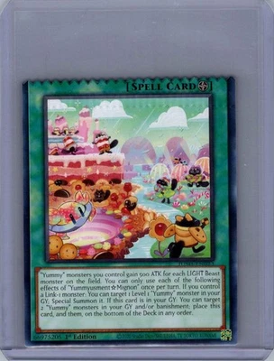 MISPRINT/MISCUT YUGIOH JUSH-EN023 YUMMYSMENT MINION - RARE 1st EDITION - Image 1 of 4