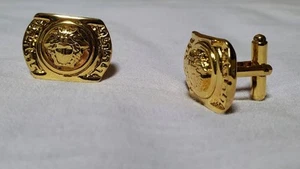 Gianni Versace Medusa Logo Gothic Emblem Cufflinks Gold color 2.5cm×1.8cm Rare - Picture 1 of 7