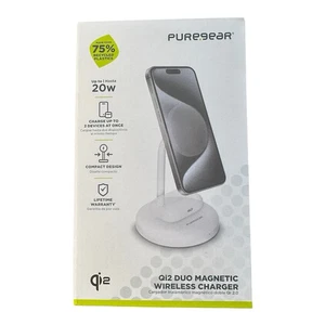 Support de charge magnétique sans fil PureGear Qi2 Duo - Photo 1 sur 3