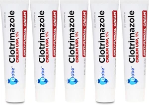 5 Pack Anti-Fungal Cream Cure Athletes Foot,Jock Itch,Compare to Lotrimin AF 1% - Picture 1 of 11