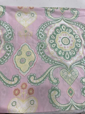 Pottery Barn Kids Pink Green CLAUDIA Crib Toddler Fitted Sheet NWT - Image 1 of 4