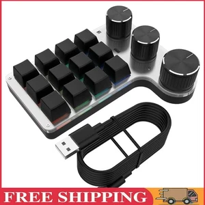 Programmable Shortcut Key RGB Mini Keypad for PC Macbook (Black wireless) - Afbeelding 1 van 12