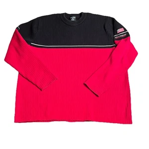 Vintage Polo Jeans Co Pullover Herren XL Navy Rot Rollkragen Rippstrick USA Flagge - Bild 1 von 7