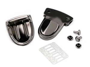 Steckschloss dark 2x Mappenschloss Taschenverschluss 28x32  inkl. 4 Nieten - Bild 1 von 2