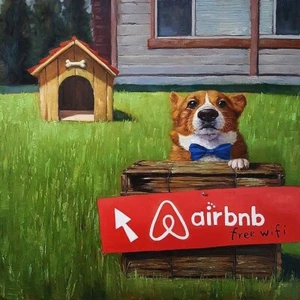 K9 Brandneu Kunstdruck von Lucia Heffernan Bildgröße 16" x 16" - Bild 1 von 1