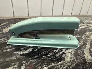 Vintage Jet 170 Stapler 5” USA Retro Office Teal Green Blue 1960-70s Works K - Picture 1 of 12