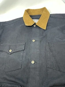 Schaefer Black Canvas Bronco Brush Jacket with Corduroy Collar 2XL NEW - Picture 1 of 11