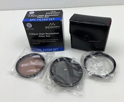 Merkury Mercury Optics 3-Piece 52mm High Resolution Filter Set New in Box FK-52B - Image 1 of 4