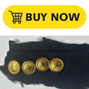 ️‍🔥Ralph Lauren 4 Gold Button .60 (5/8) 15mm Waterbury Shield Sleeve Cuff A0101 - Picture 1 of 2