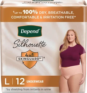 Silhouette Adult Incontinence & Postpartum Bladder Leak Underwear for Women, Max - Picture 1 of 12