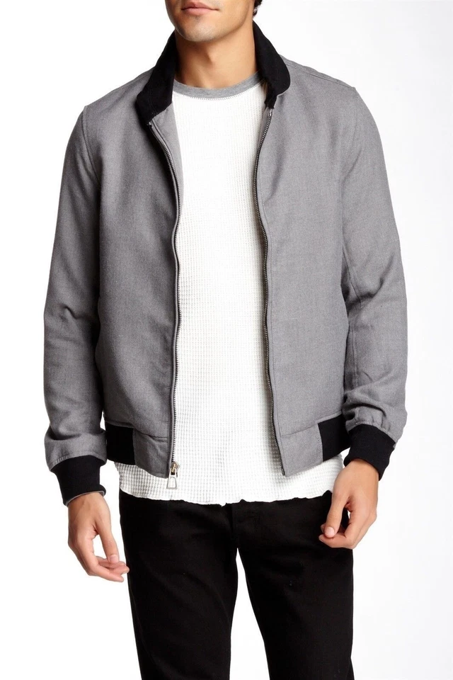 Howe Mens Blood Front zip Bomber Jacket Grey Size Medium - Image 1 of 3