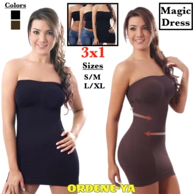 Vestido Mágico 3 en 1 Prendas Moldeadoras Compresión Spandex Delgado CALIENTE Control Corporal Faja  Foto 1 de 4
