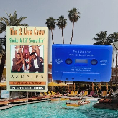 Rare 2 LIVE CREW 90s Rap Cassette Tape Promo Sampler Blue Explicit Hip Barcode - Image 1 of 4