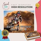 MOTOCROSS PERSONALISED RECTANGLE EDIBLE BIRTHDAY CAKE TOPPER DECORATION