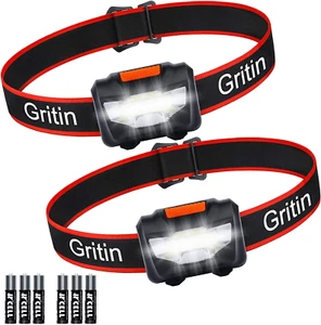 Headlamp Super Bright Headlight, Adjustable with 3 Modes, Lightweight 2 Pack - Picture 1 of 12