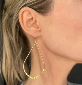 Ohrringe Blatt vergoldet XXL groß StatementOhrringe Geschenkidee modern Frau - Bild 1 von 7