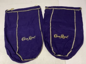 Menge 2 Crown Royal Lila 1,75L Kordelzugbeutel XL 12" - Bild 1 von 5