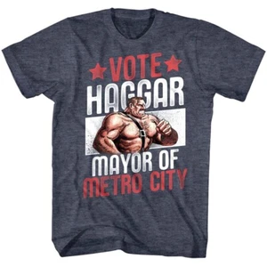 Final Fight Vote Haggar Men's T Shirt Mayor of Metro City Capcom Video Game Top - Picture 1 of 3