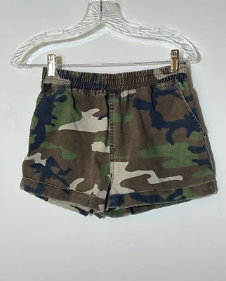 Forever 21 Pantalones Cortos Camuflados Pantalones Cortos Mujer Talla Mediana Cintura Elástica 2" Entrepierna Foto 1 de 4