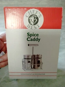 new in box chefs best spice caddy with shakers chrome look very handy - Picture 1 of 8