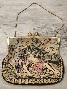 Vintage Tapestry Purse Clutch 30's 40's Belill Made In West Germany - Picture 1 of 4