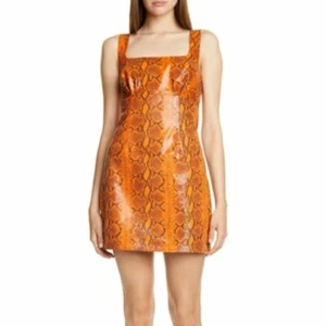 GRLFRND Orange Black Romi Snake Print Mini Dress sz XL - Picture 1 of 9