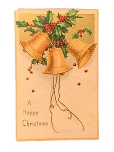 Postcard Merry Christmas Greeting Bells Holly Ellen Clapsaddle - Picture 1 of 7