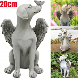 ?Pet Dog Memorial Stone Sleeping Angel Dog Gravestone Statue Indoor Outdoor - Picture 1 of 12