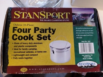 Stansport Delux 16- PieceAluminum & Plastic Family Cook Set New in Box Camping - Image 1 of 4