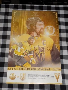 Mark Stone Signed Las Vegas Golden Knights Gameday Poster 10/17/23 - Picture 1 of 1