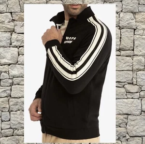 US POLO ASSN Sport Full Zip Raglan Sleeve Track Jacket Black - Picture 1 of 3