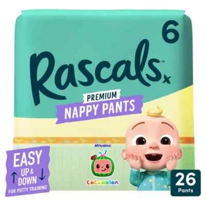 Rascals Cocomelon Size 6 Nappy Pants, Waistband for a comfortable fit 26 Pants - Picture 1 of 6